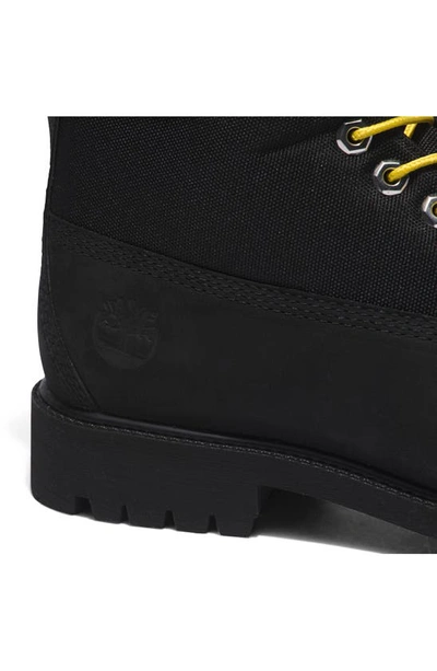 Shop Timberland 6-inch Heritage Waterproof Mixed Media Boot In Jet Black