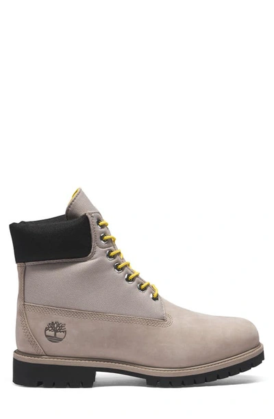 Shop Timberland 6-inch Heritage Waterproof Mixed Media Boot In Pure Cashmere