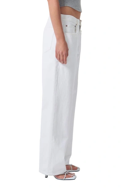 Shop Agolde Fusion Low Rise Relaxed Straight Leg Organic Cotton Jeans In Milkshake