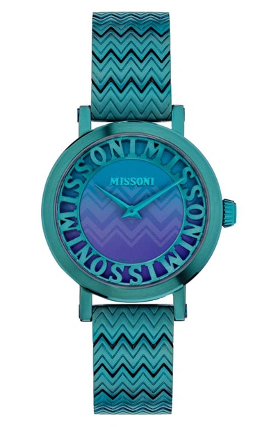 Shop Missoni Melrose Bracelet Watch, 36mm In Ip Green
