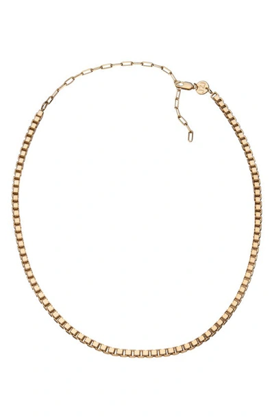 Shop Jennifer Zeuner Rima Box Chain Necklace In Gold Vermeil