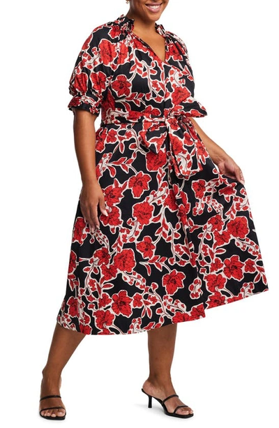 Shop Estelle Wallflower Print Midi Dress
