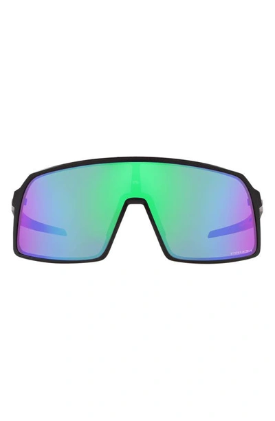 Shop Oakley Sutro 137mm Prizm™ Wrap Shield Sunglasses In Matte Black