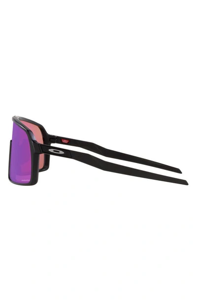 Shop Oakley Sutro 137mm Prizm™ Wrap Shield Sunglasses In Matte Black
