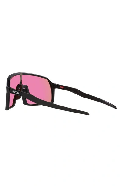 Shop Oakley Sutro 137mm Prizm™ Wrap Shield Sunglasses In Matte Black