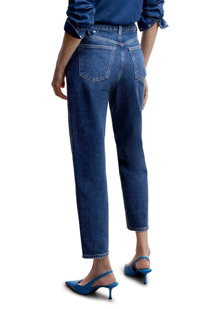 Shop Mango High Waist Nonstretch Denim Mom Jeans In Open Blue