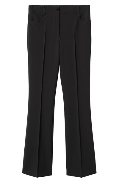Shop Mango Pleated Flare Trousers In Black