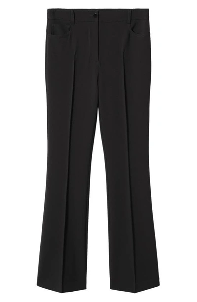 Mango Tailored Straight Leg Pants In Black In Black