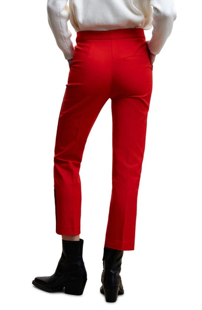Mango Straight-cut Crop Trousers Red In Red