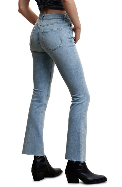 Mango Low Rise Flare Jeans In Open Blue