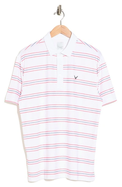 Shop Callaway Golf Stripe Golf Polo In Bright White