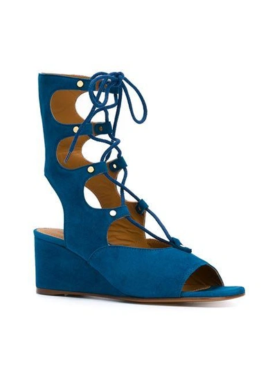 Shop Chloé 'foster' Wedged Lace Up Sandals