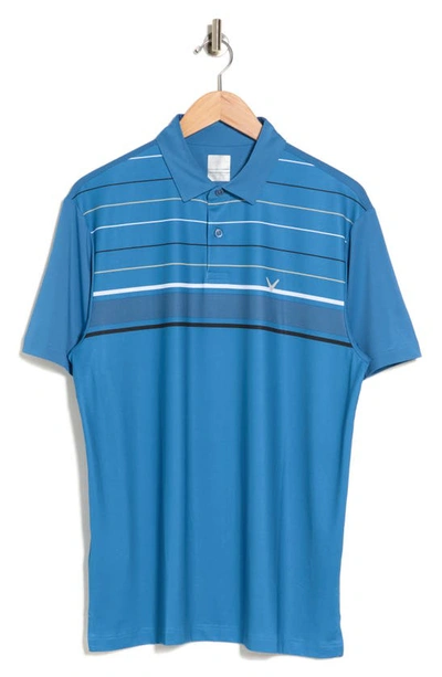 Shop Callaway Golf ® Engineered Stripe Polo In Vallarta Blue
