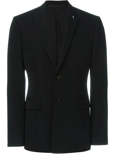 Givenchy Seersucker Single-breasted Blazer In Black