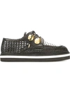 ALEXANDER MCQUEEN woven lace-up shoes,METAL100%