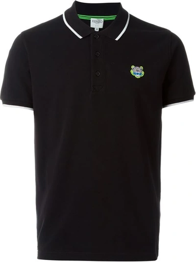 Kenzo Black Embroidered Tiger Polo