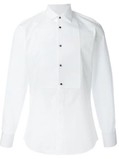 Dsquared2 Plastron Cotton Poplin Shirt, White