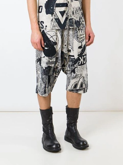 Shop Ktz Newspaper Print Shorts