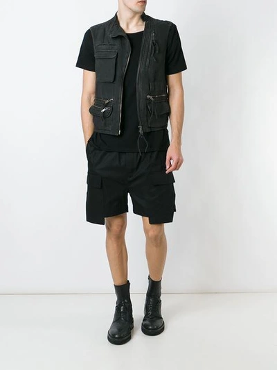 Shop Rick Owens Drawstring Cargo Shorts