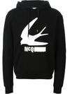 MCQ BY ALEXANDER MCQUEEN swallow print hoodie,MACHINEWASH