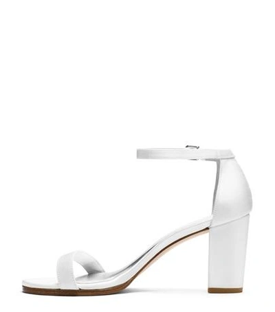 Shop Stuart Weitzman Nearlynude In White Satin