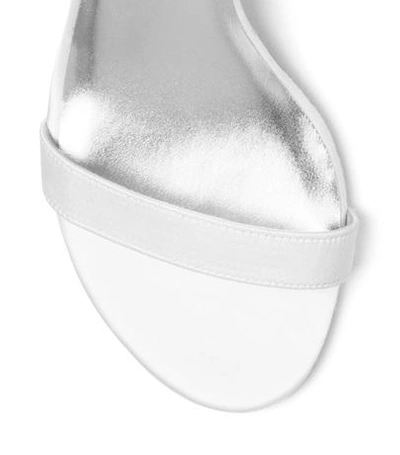 Shop Stuart Weitzman Nearlynude In White Satin