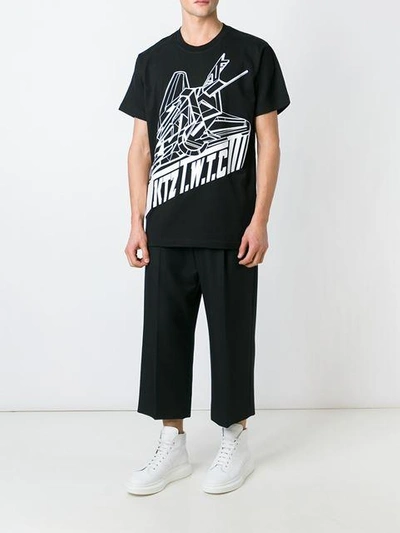 Shop Ktz Aeroplane Print T In Black