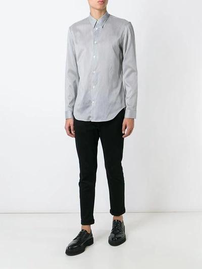 Shop Maison Margiela Fine Striped Shirt In Black