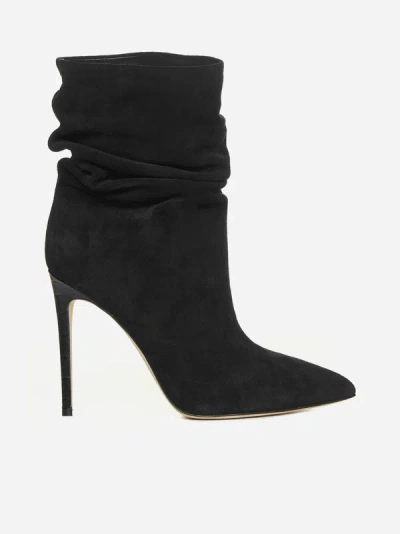 Shop Paris Texas Slouchy Suede Ankle Boots In Black