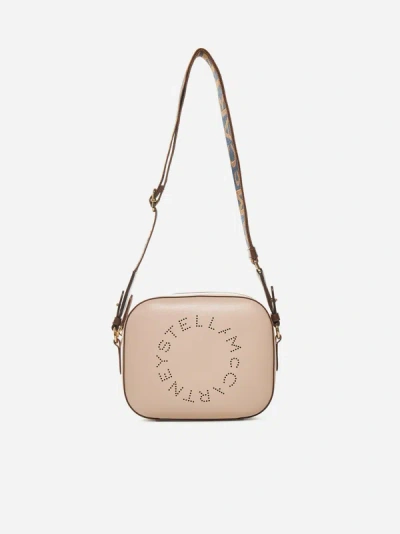 Shop Stella Mccartney Logo Vegan Leather Small Camera Bag In Blush