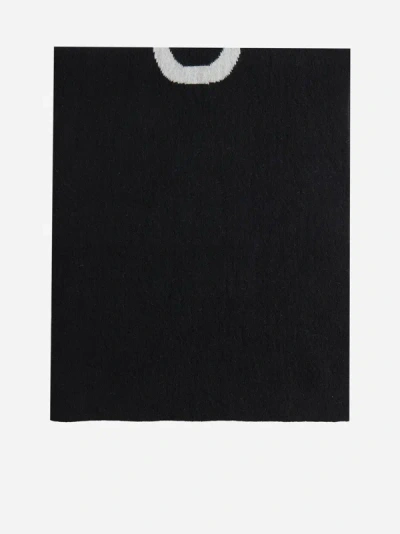 Shop Givenchy 4g And Logo Wool And Cashmere Scarf In Black,white
