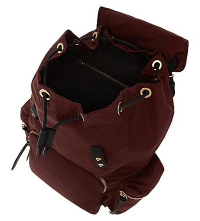 Shop Burberry Prorsum Large Nylon Backpack In Burgundy
