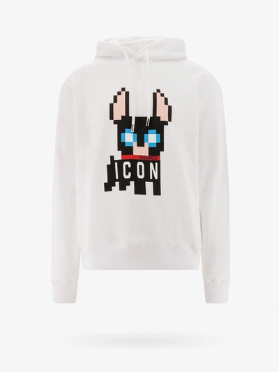 Dsquared2 Signature Icon-motif Cotton Hoodie In White