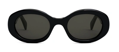 Celine Cl40194u 05a Oval Sunglasses In Grey