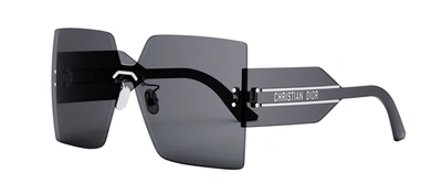 Shop Dior Club M5u Black Shield Sunglasses In Grey