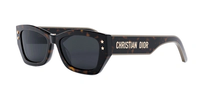 Shop Dior Pacific S2u Havana Cat Eye Sunglasses In Grey