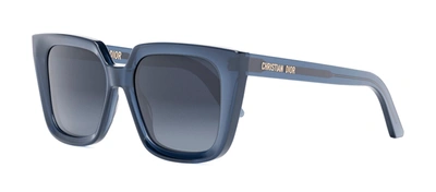 Shop Dior Midnight S1i Blue Square Sunglasses In Brown