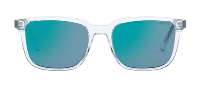 Shop Dior In S1i Clear Square Sunglasses In Blue