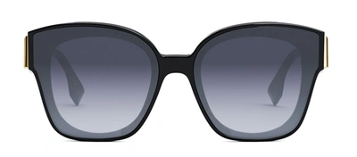 Shop Fendi Fe40098i 01w Square Sunglasses In Blue