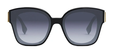 Fendi First Fe 40098i 01w Square Sunglasses In Blue