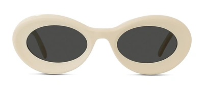 Shop Loewe Lw40110u 25a Oval Sunglasses In Grey