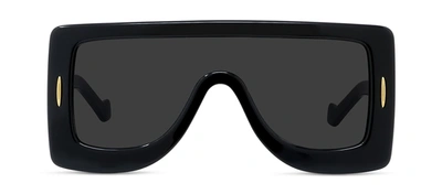 Shop Loewe Chunky Anagram Lw 40104i 01a Shield Sunglasses In Grey