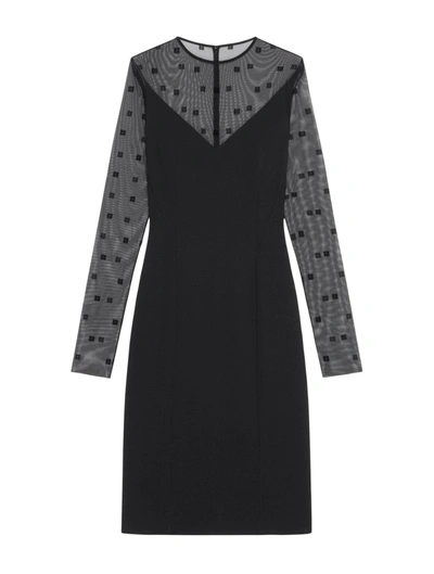 Givenchy Bi-material Dress With 4g Motif In Black
