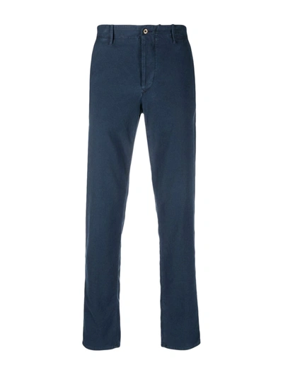 Shop Incotex Cotton Trousers In Blue