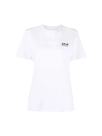 Shop Golden Goose Logo-print Short-sleeve T-shirt In White
