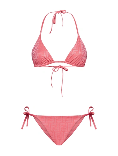 Shop Fendi Reversible Bikini In Pink & Purple