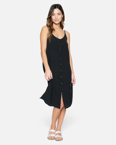 Shop Inmocean Women's Solid Button Front Midi Dress In Black