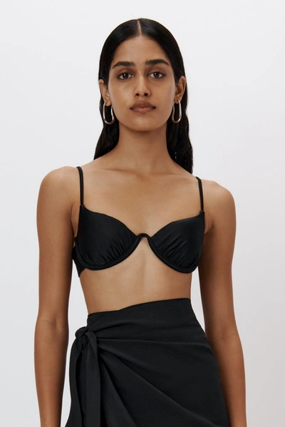 Shop Jonathan Simkhai Aspen Bikini Top In Black