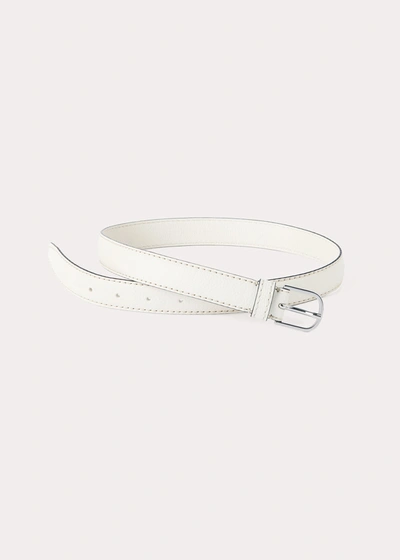 Shop Totême Slim Trouser Leather Belt Milk Grain