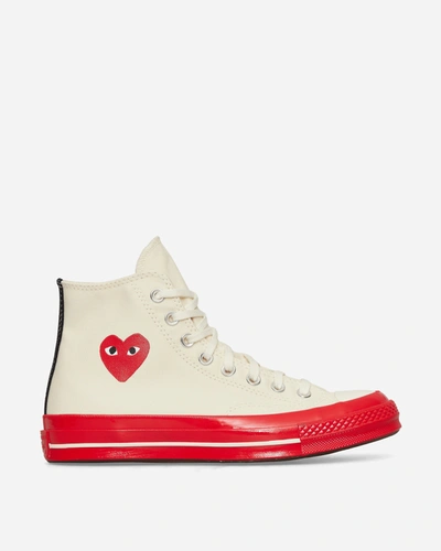 Shop Comme Des Garçons Play Converse Red Sole Chuck 70 Hi Sneakers Pristine In White